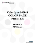 Colordyne 1600-S Service manual