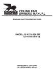 Savoy 52-417H-3SV-SN Owner`s manual