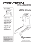 ProForm 540S HEARTRATE CONTROL User`s manual