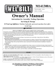 Wel-Bilt M141300A Owner`s manual