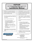 Continental Girbau CG75-85 Installation manual