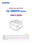 Brother HL-2600CN Series User`s guide