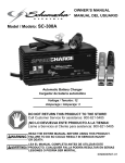 Schumacher SC-300A Owner`s manual