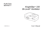 Puritan Bennett KnightStar 330 User`s manual