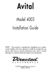 Avital 4103 Installation guide