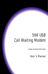 ActionTec 56K USB Call Waiting Modem User`s manual