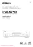 Yamaha DVD-S2700 Operating instructions