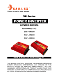 Samlexpower SI-A1-VR2000 Owner`s manual