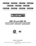 Blodgett SBF-5E Operating instructions