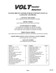 Voltmaster T-Series Owner`s manual