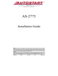 Autostart AS-2775 Installation guide