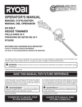 Ryobi RY24600 Operator`s manual