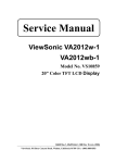 ViewSonic VA2012wb-2 Service manual