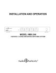 Audio Authority HMX-244 User manual