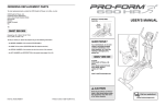 ProForm 690 Hr Elliptical User`s manual