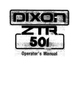 Dixon ZTR 501 Specifications