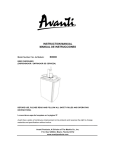 Avanti FF991W Instruction manual