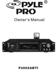 Pyle P2002ABTI Owner`s manual