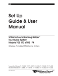 Williams Sound Wireless, Portable FM Listening System TGS 173 User manual