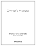 Audio Research Reference 5 SE Owner`s manual