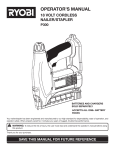 Ryobi P300 Operator`s manual