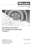 Miele T 8433 C Operating instructions