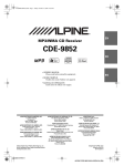 Alpine CDE9852 - Radio / CD Owner`s manual