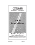 Code Alarm CA-630 Owner`s manual