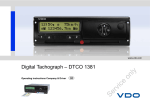 VDO DTCO 1381 Operating instructions