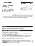 Alpine X009-TND 9" Installation manual