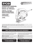 Ryobi JS480L Operator`s manual