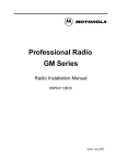 Motorola GM Series Installation manual