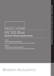 Boston Acoustics MC100 Blue Owner`s manual