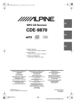 Alpine 9870 - CDE Radio / CD Owner`s manual