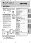 Magnavox MWD200E Owner`s manual