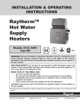 Raytherm WH-0400 Operating instructions