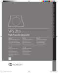 Boston Acoustics VPS 210 Owner`s manual