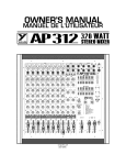 YORKVILLE AP312 Owner`s manual