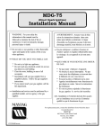 Maytag MDG-75 Installation manual