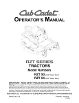 Cub Cadet RZT 54 Operator`s manual