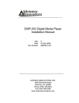 Avionics Innovations DMP-200 Installation manual