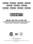 Blodgett SB-10E Operating instructions