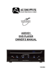 Audiovox AXDVD1 Owner`s manual
