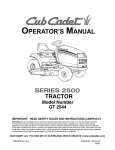 Cub Cadet GT 2544 Operator`s manual