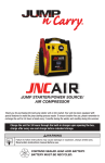 Clore Automotive 12 Volt Power Supply & Jump Starter JNCXF Instruction manual