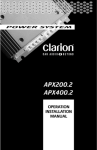 Clarion APX200 Specifications
