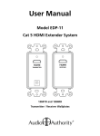 Audio Authority Cat 5 HDMI Extender System EDP-11 User manual