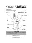 Radio Shack 22CH GMRS/FRS Owner`s manual