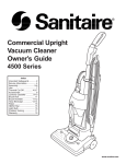Commercial Upright Vacuum Cleaner Owner`s Guide 4500 Series