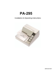 Epson PA-295 Operating instructions